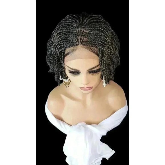✨FLASH SALE✨ Handmade Short Bob Braided Wig – 20% Off | Full Lace, No Pain - Picture 12 of 16